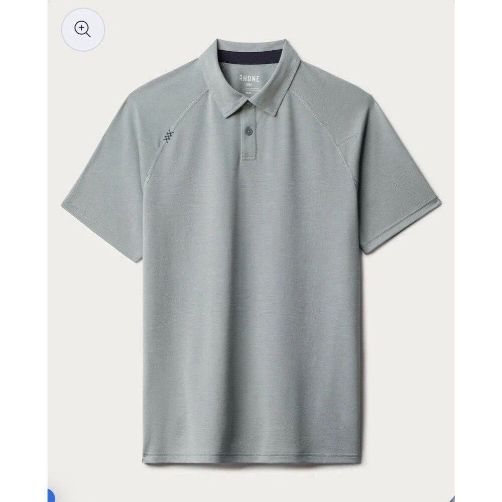 Rhône Delta Pique Polo Stormy Sea Green Sz Small Performance Golf Casual Preppy